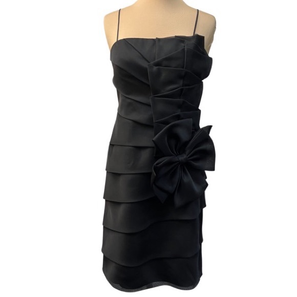 JS Collection Statement Bow Holiday Christmas Party Dress Black Size: 4 - Picture 2 of 5